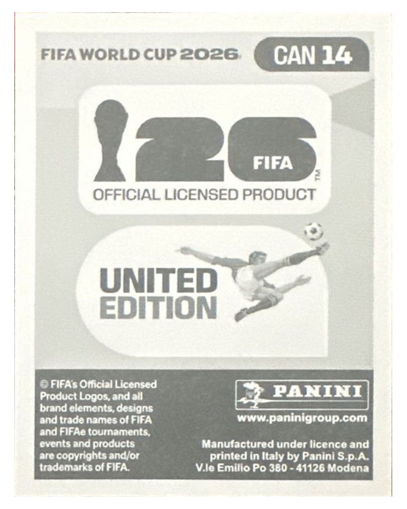 Panini FIFA WM 2026 United - CAN 14 - Jacob Shaffelburg