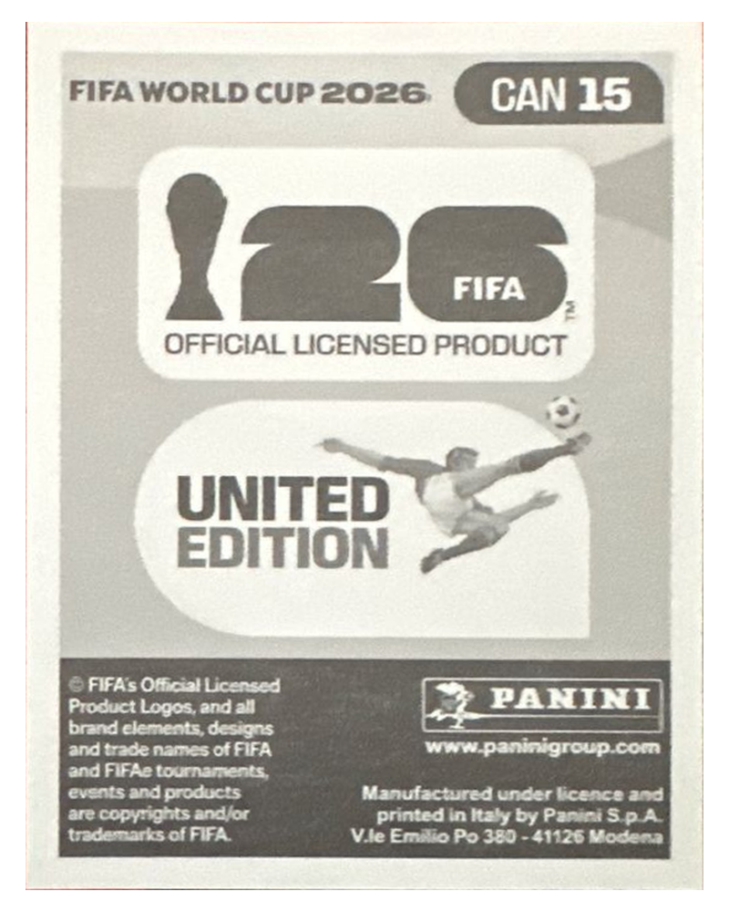 Panini FIFA WM 2026 United - CAN 15 - Mathieu Choinière