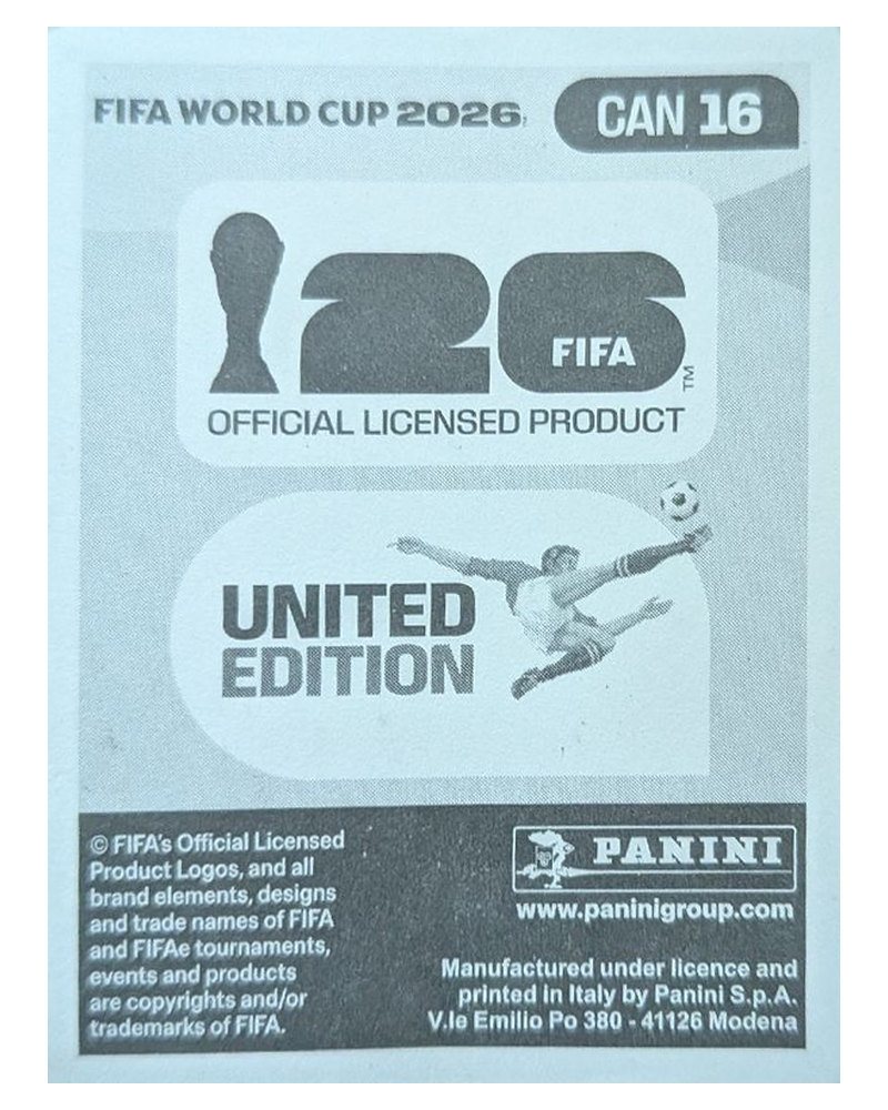 Panini FIFA WM 2026 United - CAN 16 - Niko Sigur