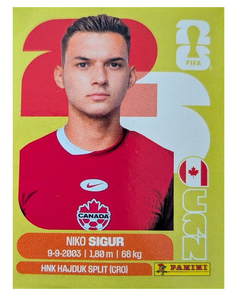Panini FIFA WM 2026 United - CAN 16 - Niko Sigur