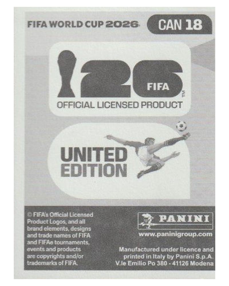 Panini FIFA WM 2026 United - CAN 18 - Liam Millar