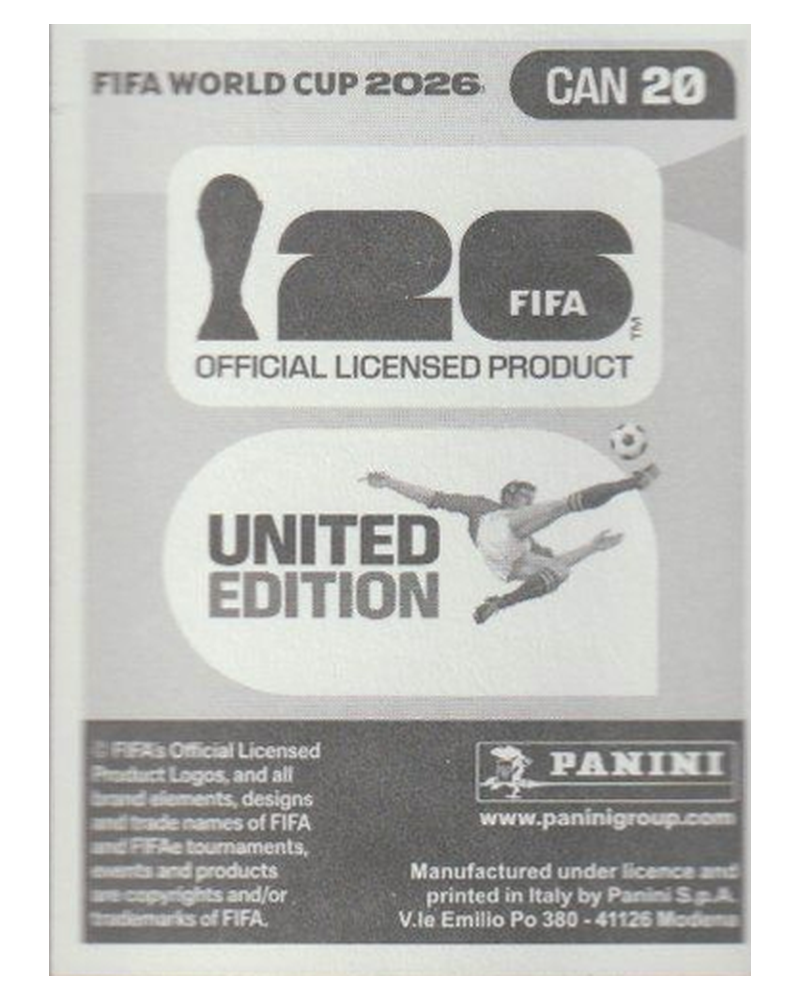 Panini FIFA WM 2026 United - CAN 20 - Jonathan David