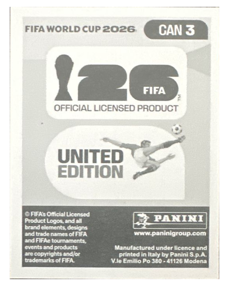 Panini FIFA WM 2026 United - CAN 3 - Alphonso Davies