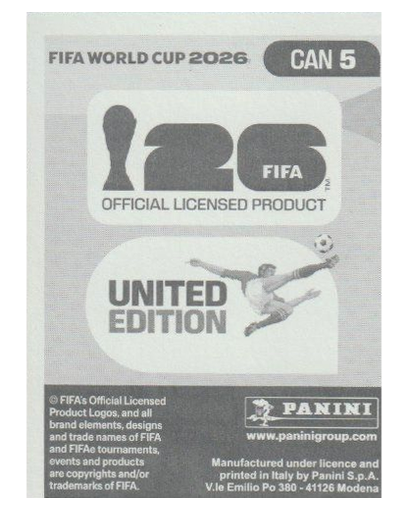 Panini FIFA WM 2026 United - CAN 5 - Samuel Adekugbe