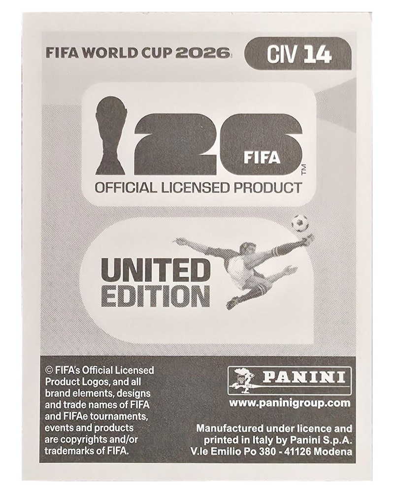 Panini FIFA WM 2026 United - CIV 14 - Jean-Philippe Gbamin