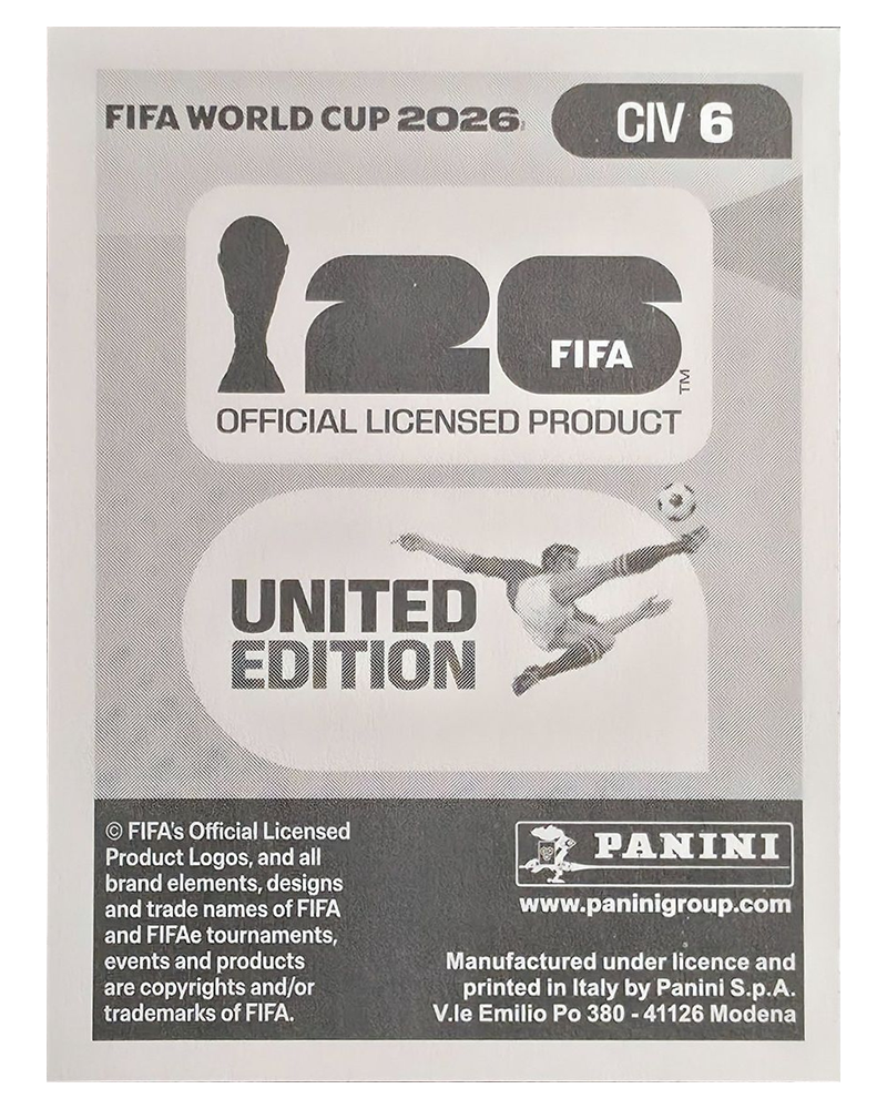 Panini FIFA WM 2026 United - CIV 6 - Evan Ndicka