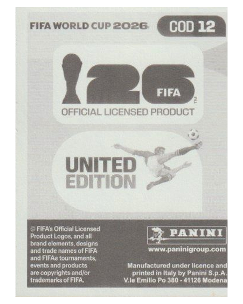 Panini FIFA WM 2026 United - COD 12 - Noah Sadiki