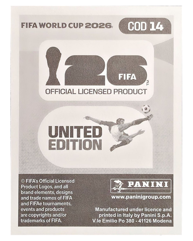 Panini FIFA WM 2026 United - COD 14 - Théo Bongonda