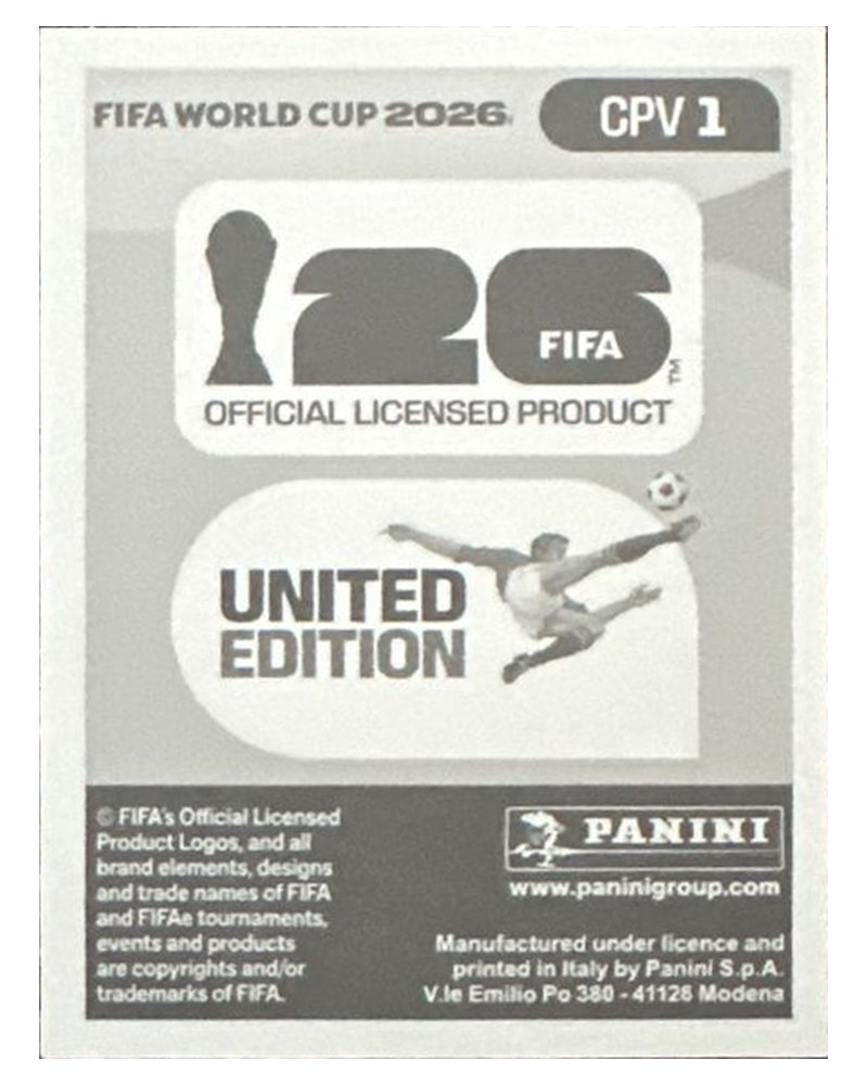 Panini FIFA WM 2026 United - CPV 1 - Team Logo Rückseite