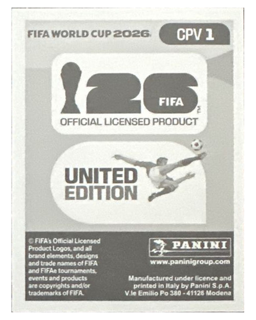 Panini FIFA WM 2026 United - CPV 1 - Team Logo Rückseite