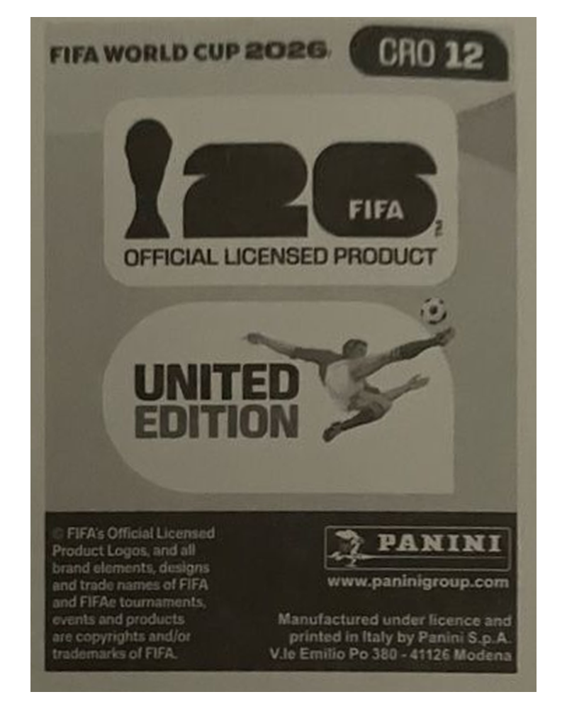Panini FIFA WM 2026 United - CRO 12 - Lovro Majer