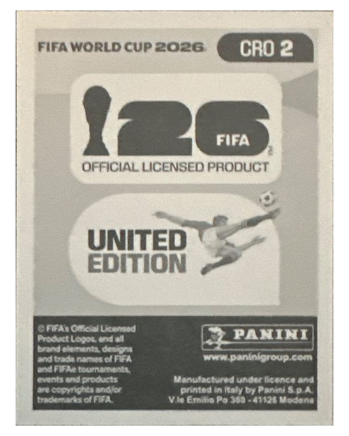 Panini FIFA WM 2026 United - CRO 2 - Dominik Livaković Rückseite