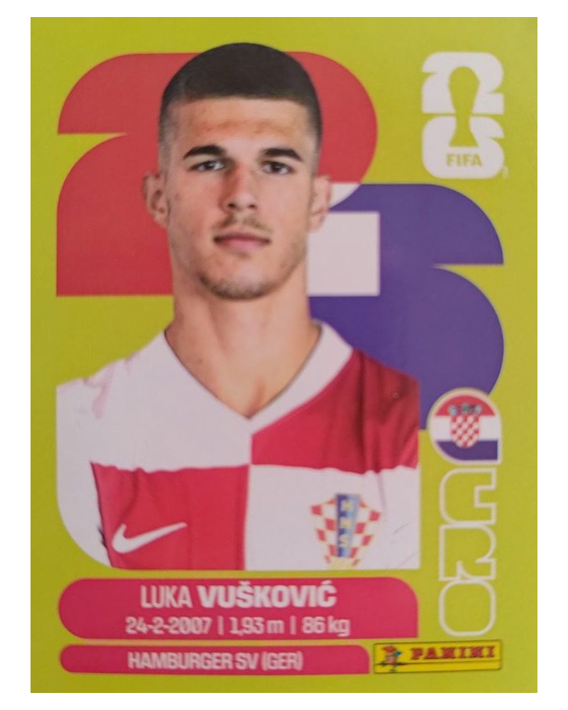 Panini FIFA WM 2026 United - CRO 6 - Luka Vušković