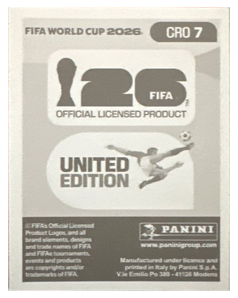 Panini FIFA WM 2026 United - CRO 7 - Josip Sutalo