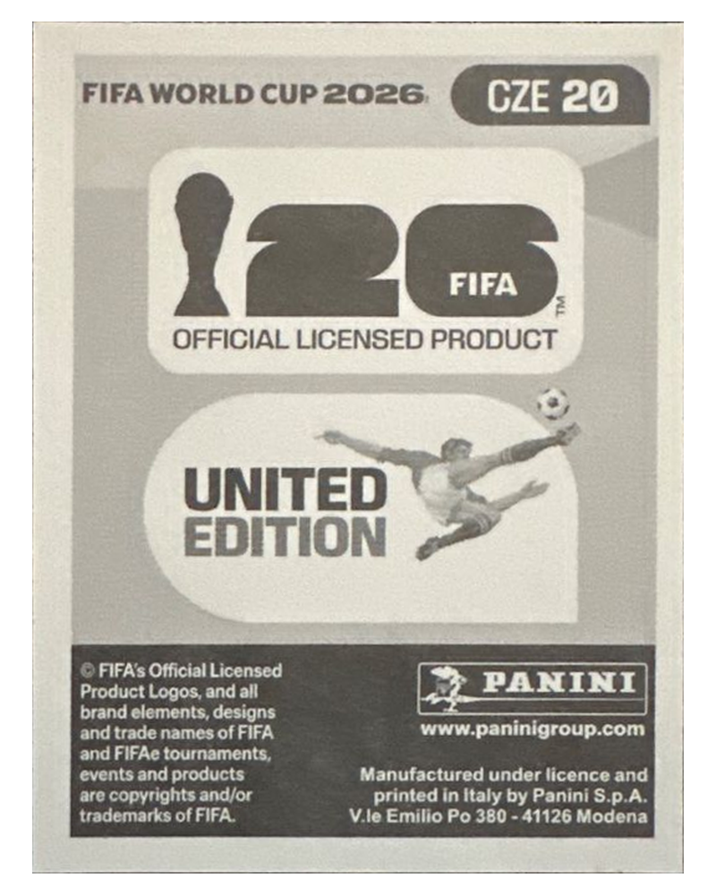 Panini FIFA WM 2026 United - CZE 20 - Patrik Schick Rückseite