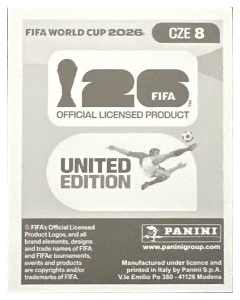 Panini FIFA WM 2026 United - CZE 8 - David Zima
