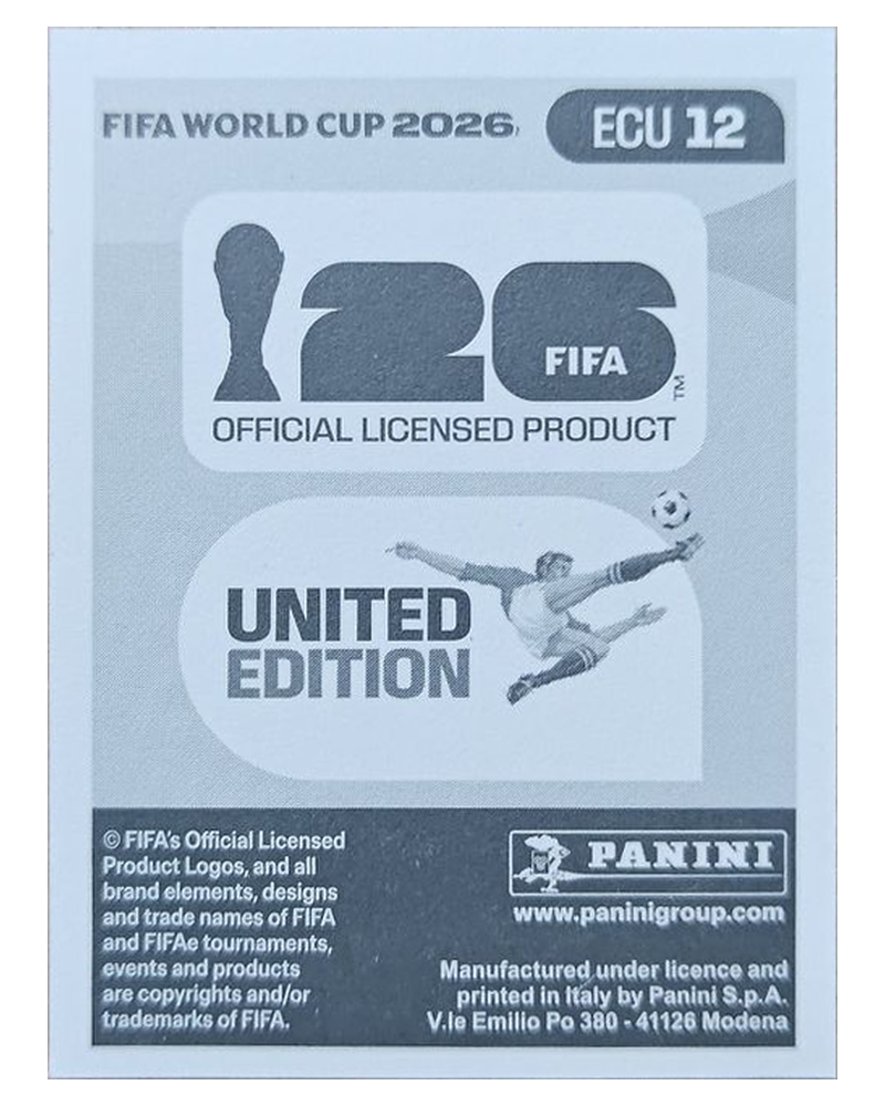 Panini FIFA WM 2026 United - ECU 12 - Pedro Vite
