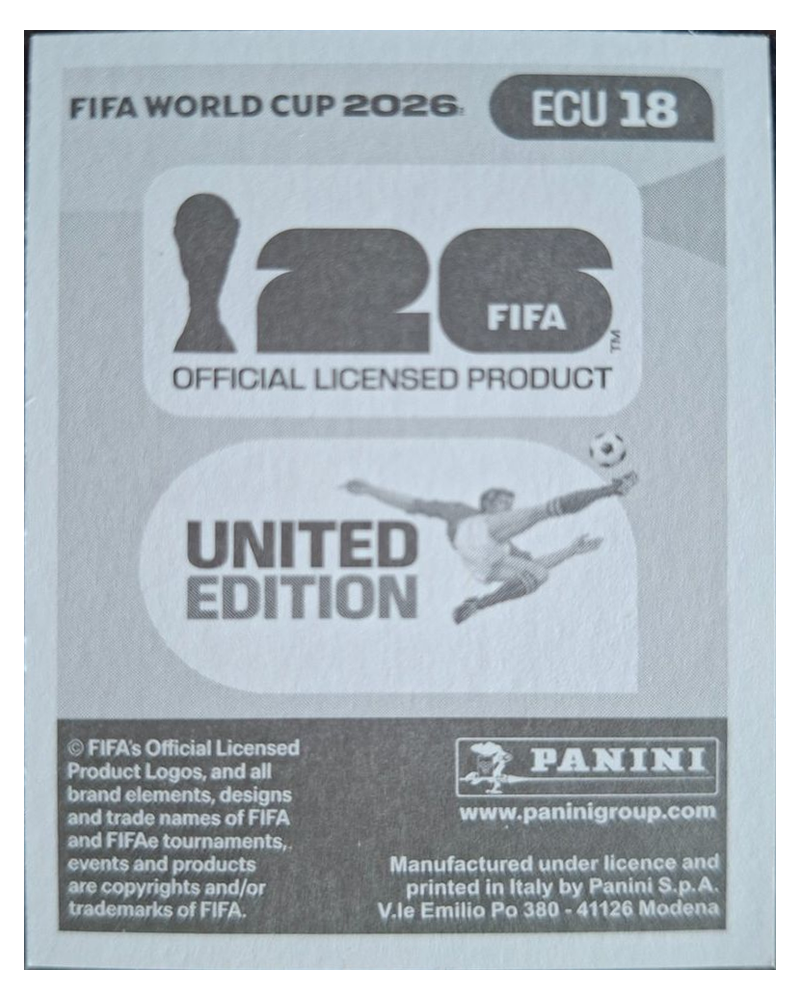 Panini FIFA WM 2026 United - ECU 18 - Alan Minda