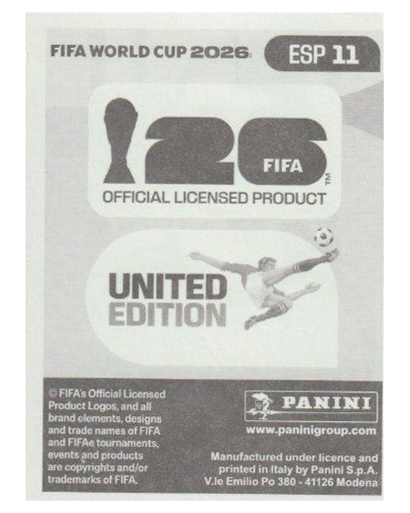Panini FIFA WM 2026 United - ESP 11 - Pedri