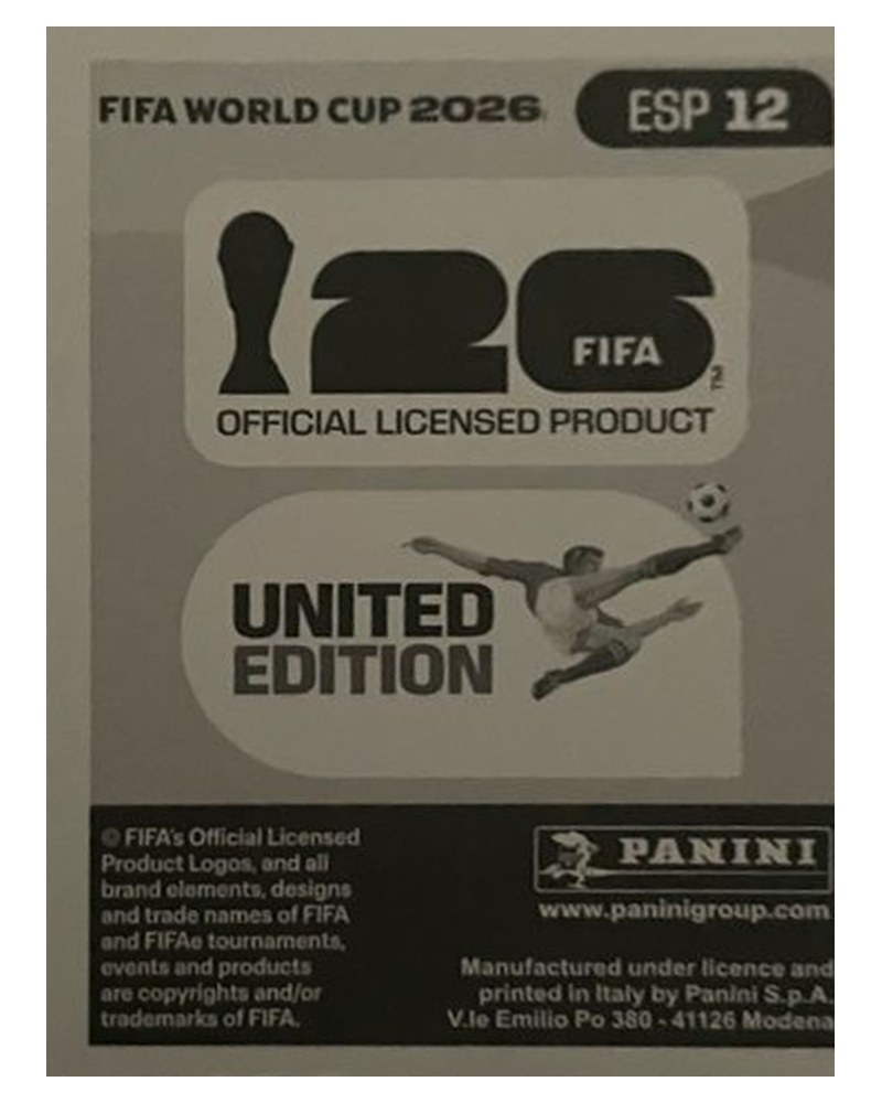 Panini FIFA WM 2026 United - ESP 12 - Fabian Ruiz