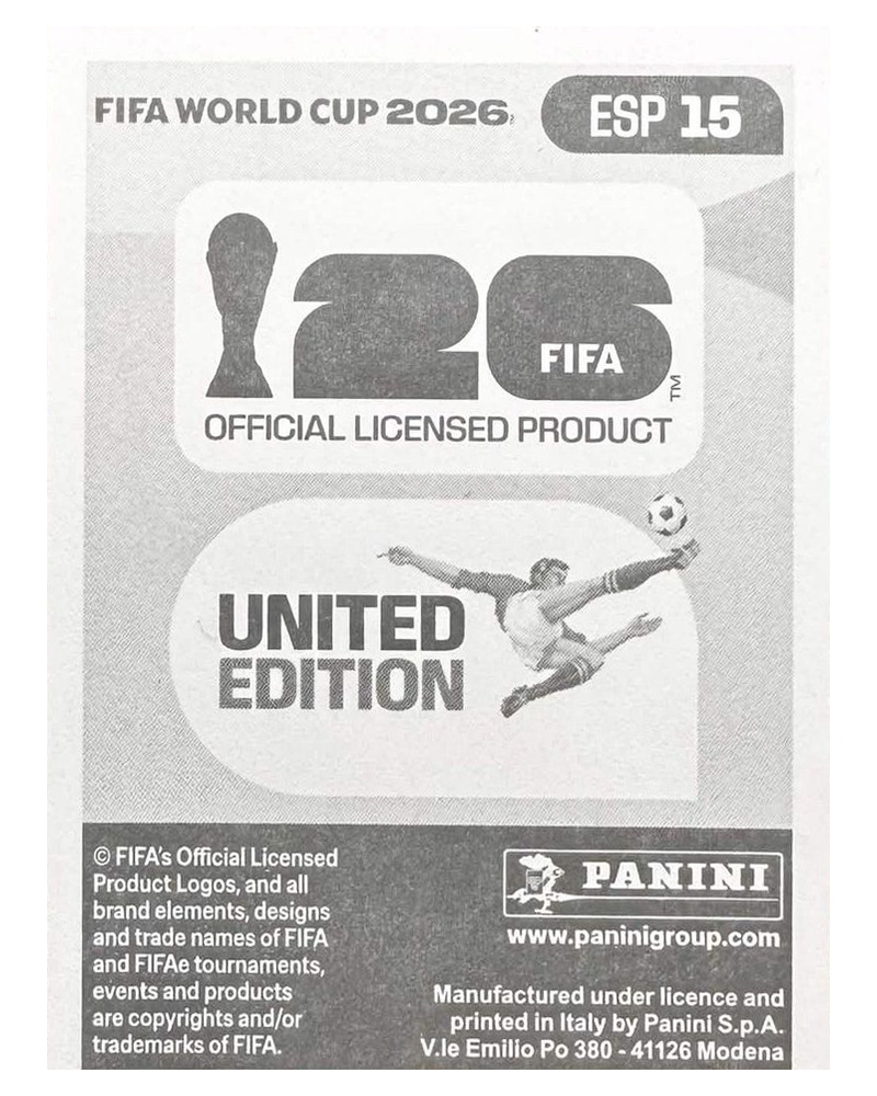 Panini FIFA WM 2026 United - ESP 15 - Lamine Yamal