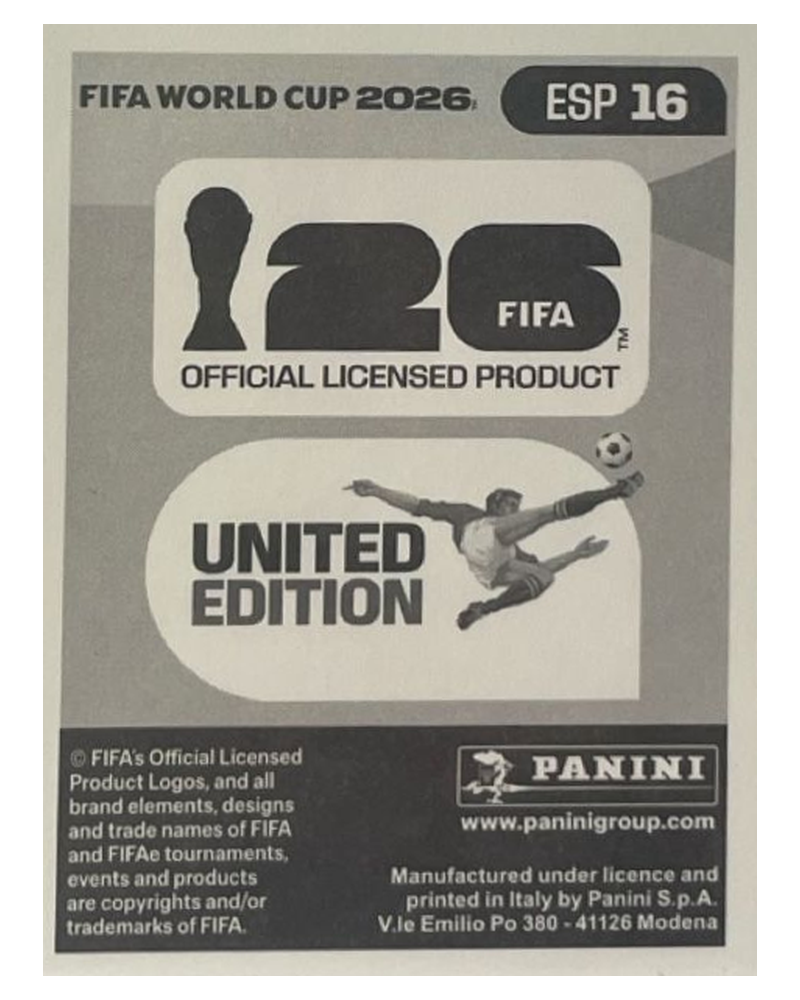 Panini FIFA WM 2026 United - ESP 16 - Dani Olmo