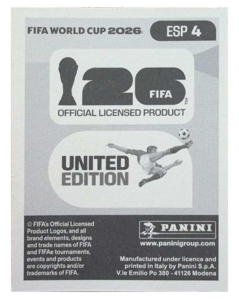 Panini FIFA WM 2026 United - ESP 4 - Aymeric Laporte