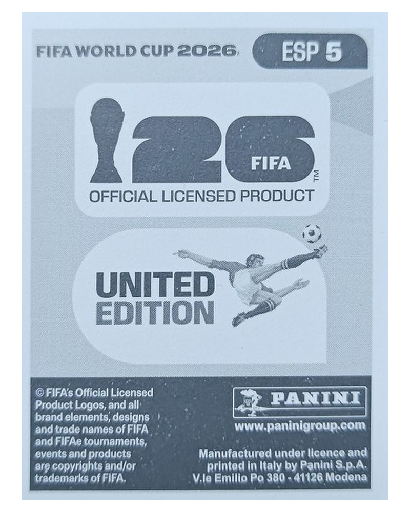 Panini FIFA WM 2026 United - ESP 5 - Dean Huijsen