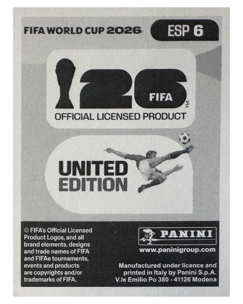 Panini FIFA WM 2026 United - ESP 6 - Pedro Porro