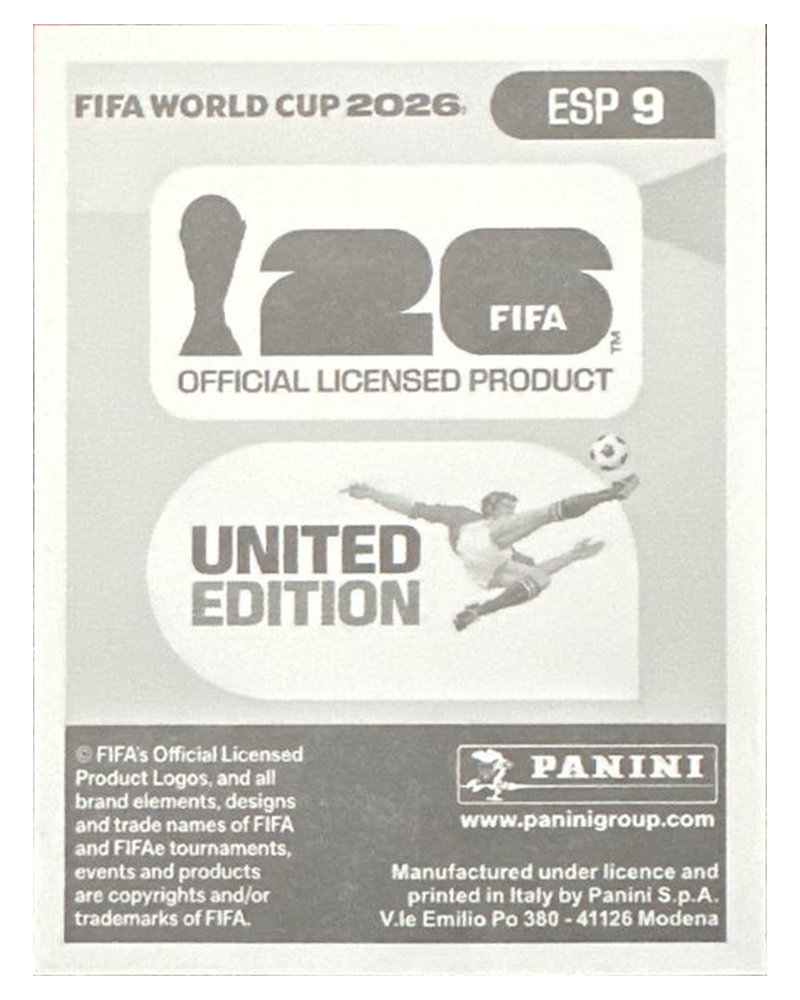 Panini FIFA WM 2026 United - ESP 9 - Martín Zubimendi