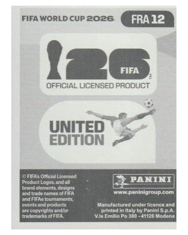 Panini FIFA WM 2026 United - FRA 12 - Adrien Rabiot
