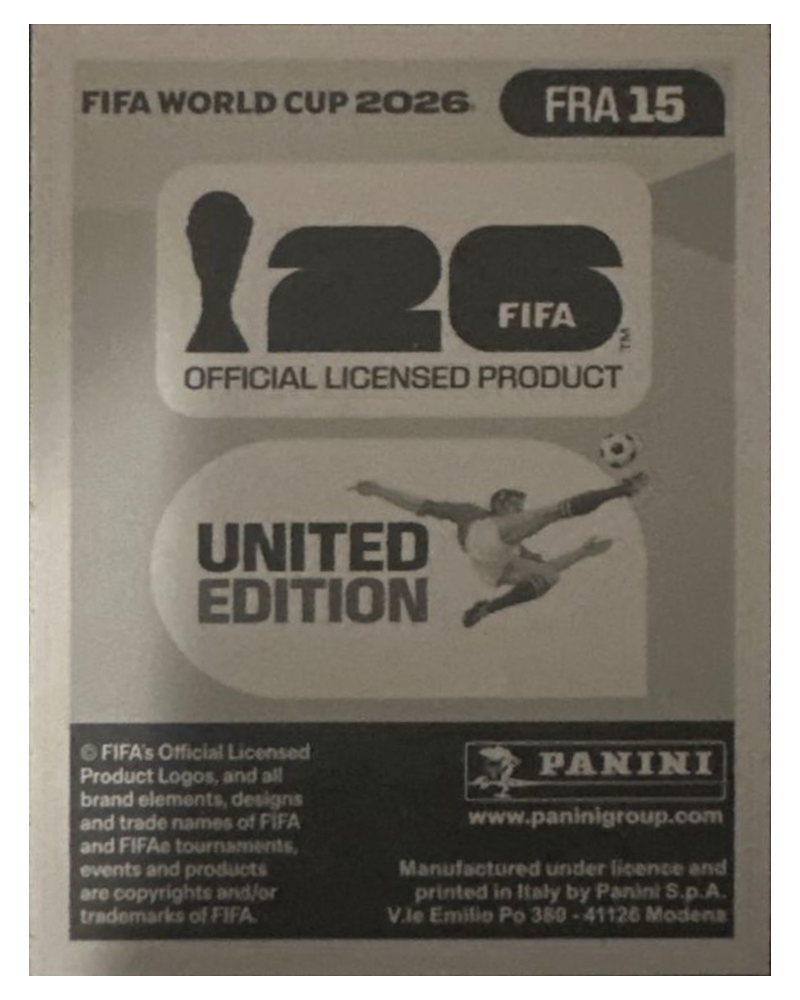 Panini FIFA WM 2026 United - FRA 15 - Ousmane Dembele