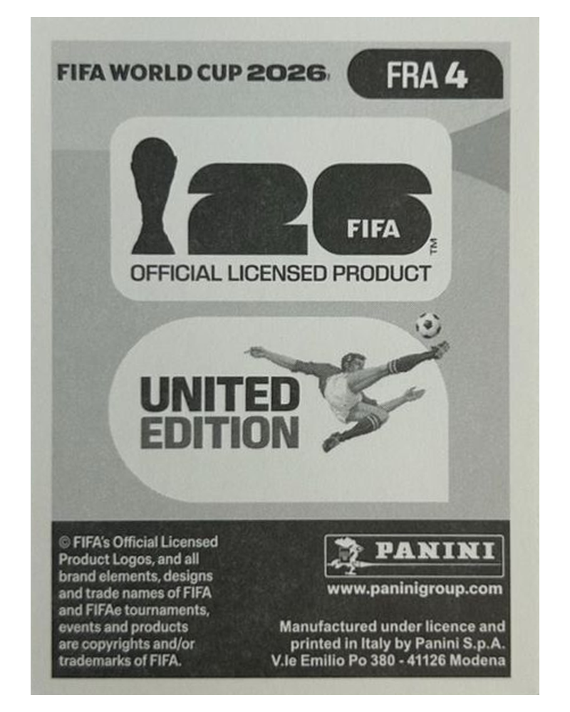 Panini FIFA WM 2026 United - FRA 4 - William Saliba