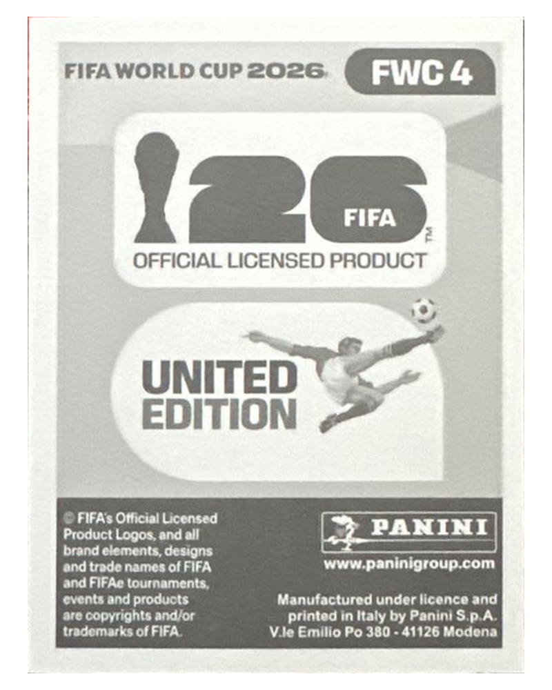 Panini FIFA WM 2026 United - FWC 4 - Official Slogan Rückseite