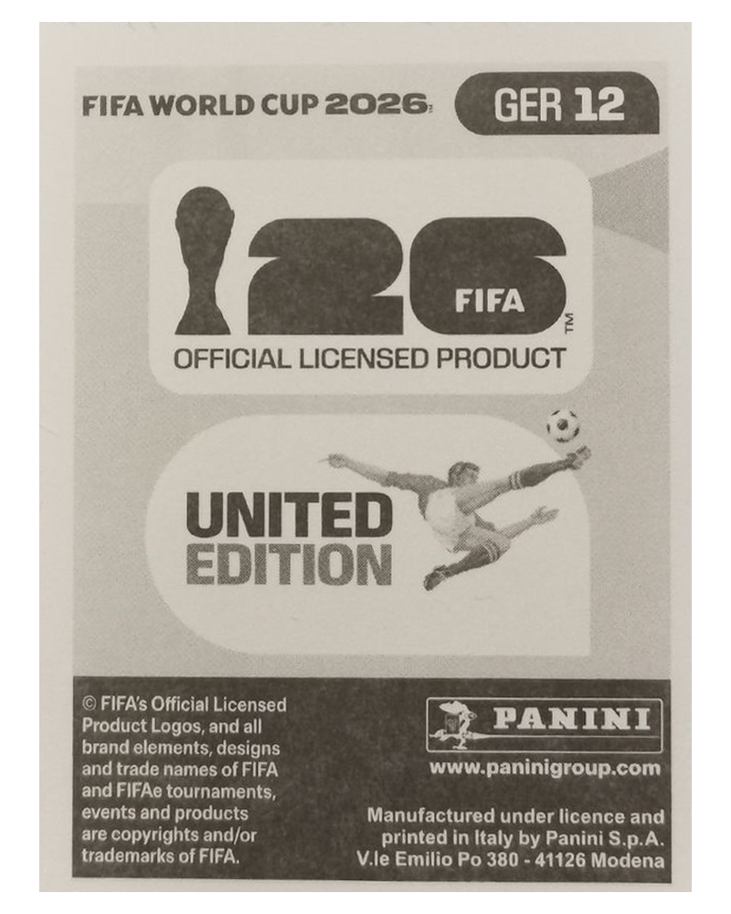 Panini FIFA WM 2026 United - GER 12 - Felix Nmecha