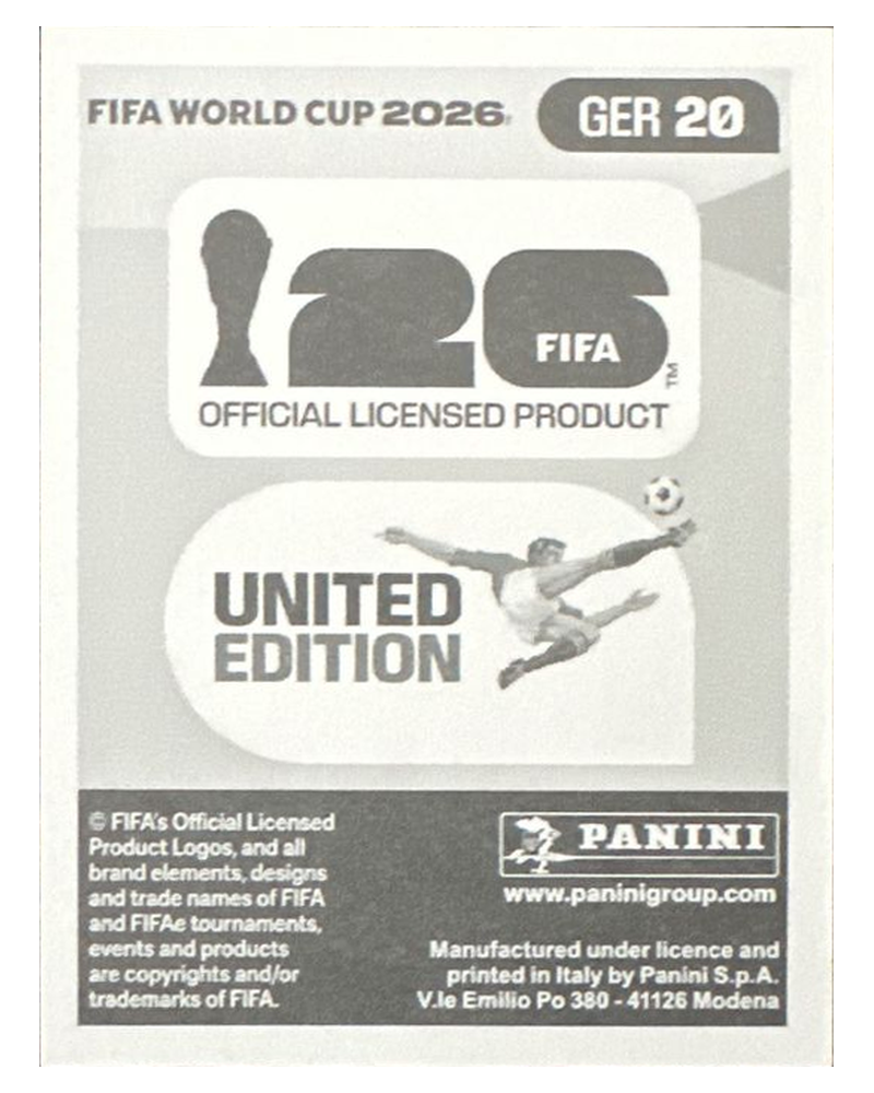 Panini FIFA WM 2026 United - GER 20 - Nick Woltemade