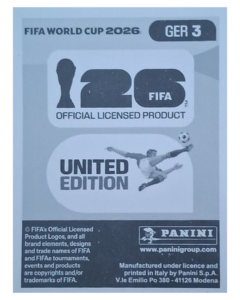 Panini FIFA WM 2026 United - GER 3 - Jonathan Tah