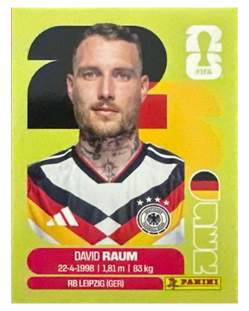 Panini FIFA WM 2026 United - GER 4 - David Raum Vorderseite