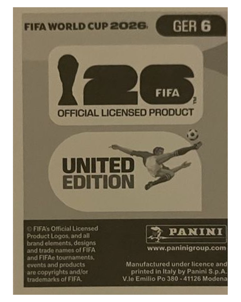 Panini FIFA WM 2026 United - GER 6 - Antonio Rüdiger