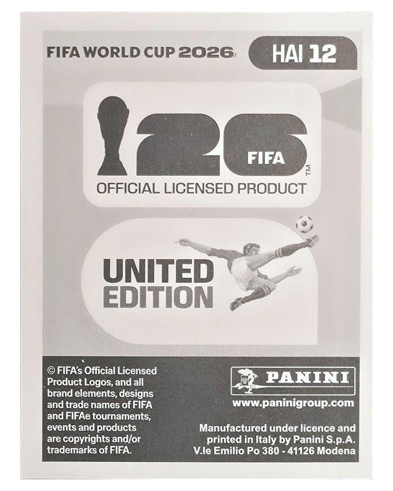 Panini FIFA WM 2026 United - HAI 12 - Jean-Ricner Bellegarde