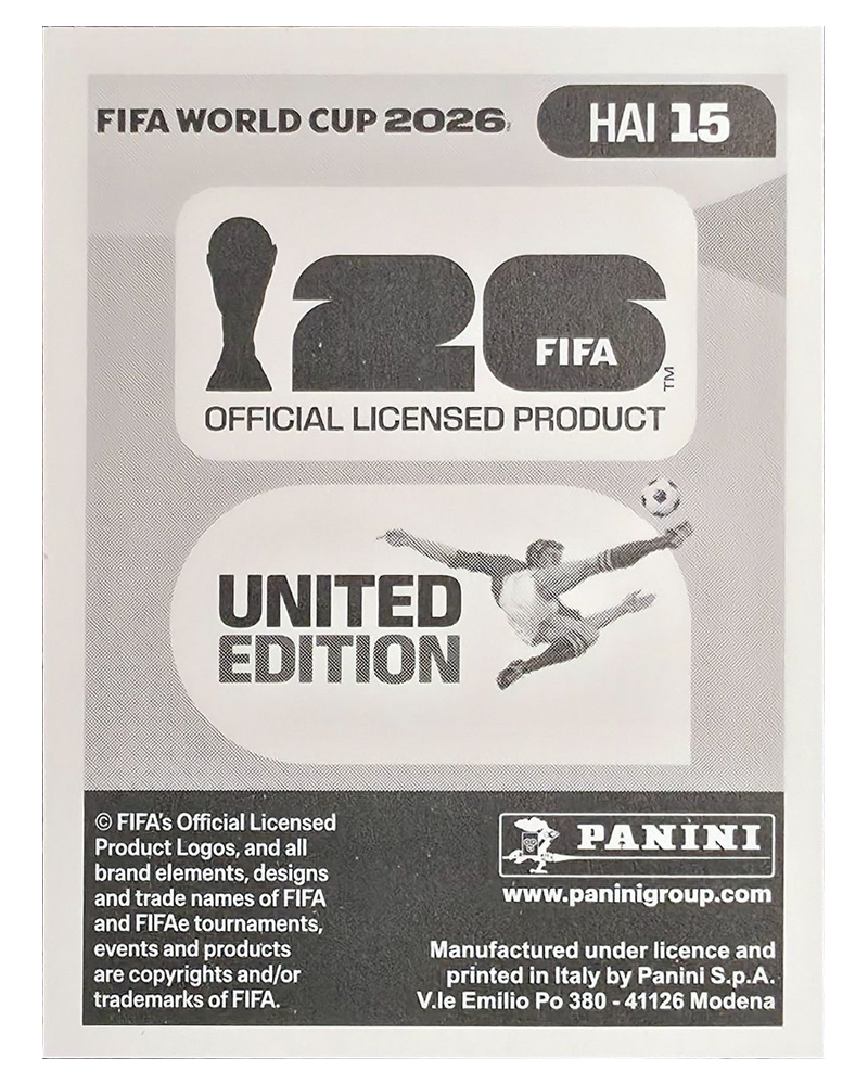 Panini FIFA WM 2026 United - HAI 15 - Derrick Etienne Jr