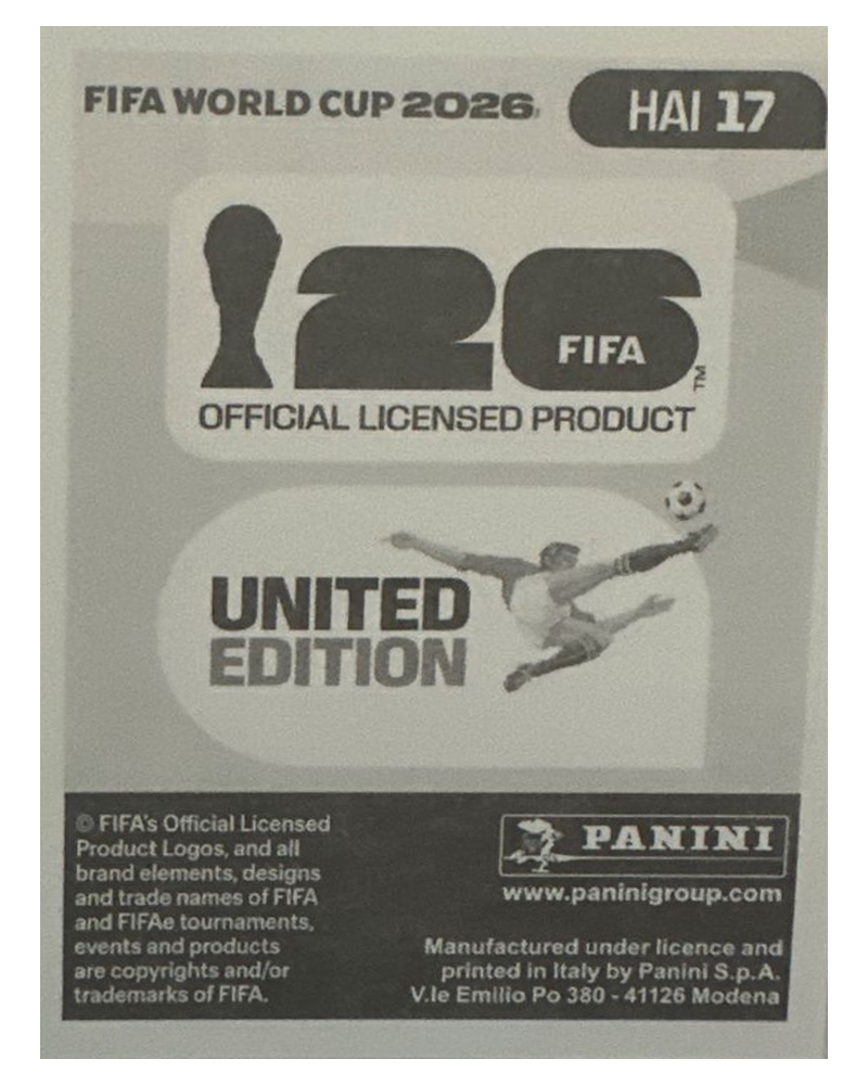 Panini FIFA WM 2026 United - HAI 17 - Ruben Providence