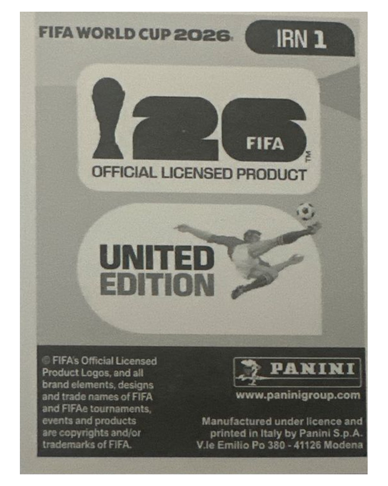 Panini FIFA WM 2026 United - IRN 1 - Team Logo