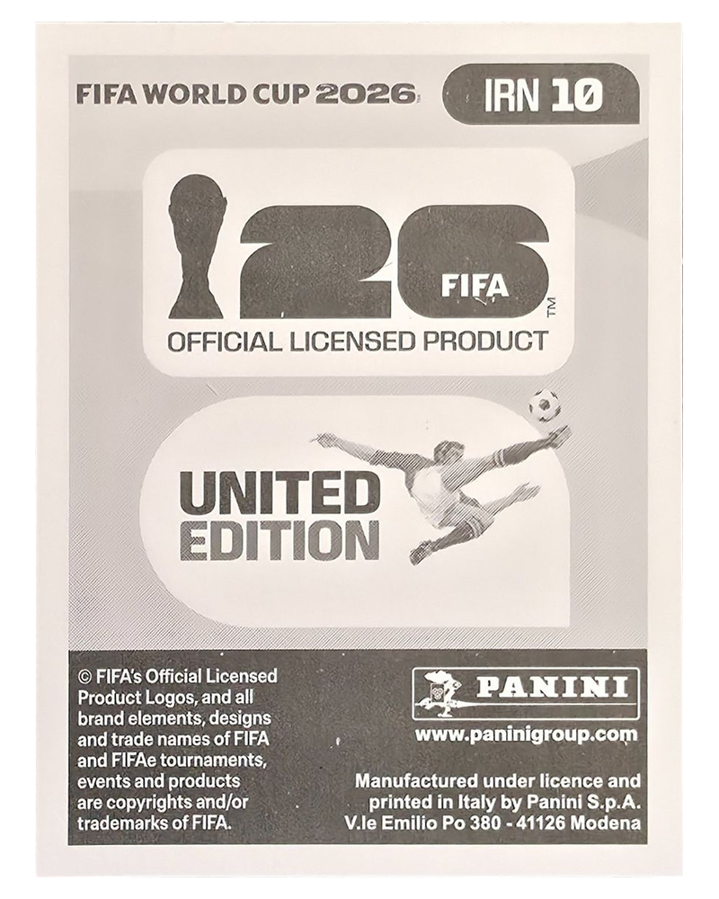 Panini FIFA WM 2026 United - IRN 10 - Saleh Hardani