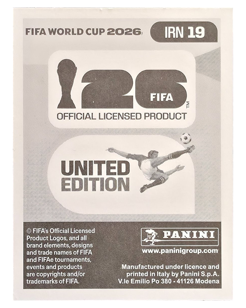 Panini FIFA WM 2026 United - IRN 19 - Alireza Jahanbakhsh