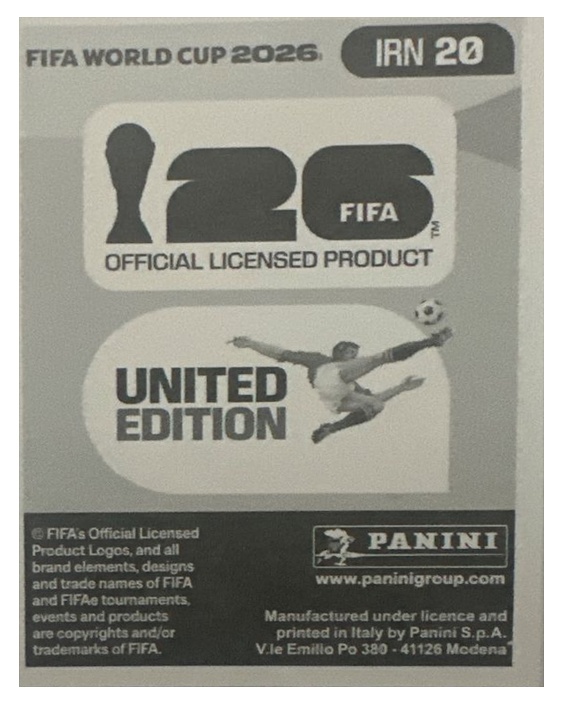 Panini FIFA WM 2026 United - IRN 20 - Ali Gholizadeh