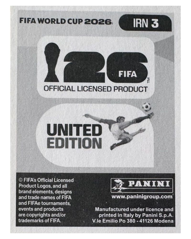 Panini FIFA WM 2026 United - IRN 3 - Morteza Pouraliganji