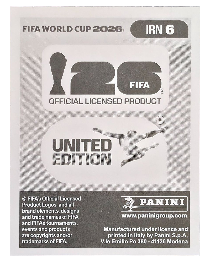 Panini FIFA WM 2026 United - IRN 6 - Shojae Khalilzadeh