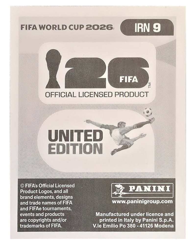 Panini FIFA WM 2026 United - IRN 9 - Sadegh Moharrami