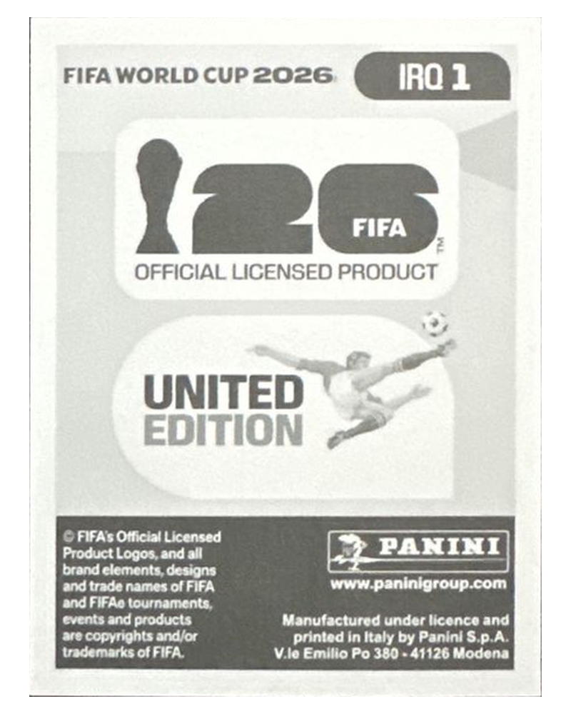 Panini FIFA WM 2026 United - IRQ 1 - Team Logo
